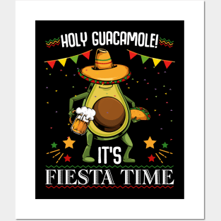 Avocado - Holy Guacamole! It's Fiesta Time - Mexican Sombrero Posters and Art